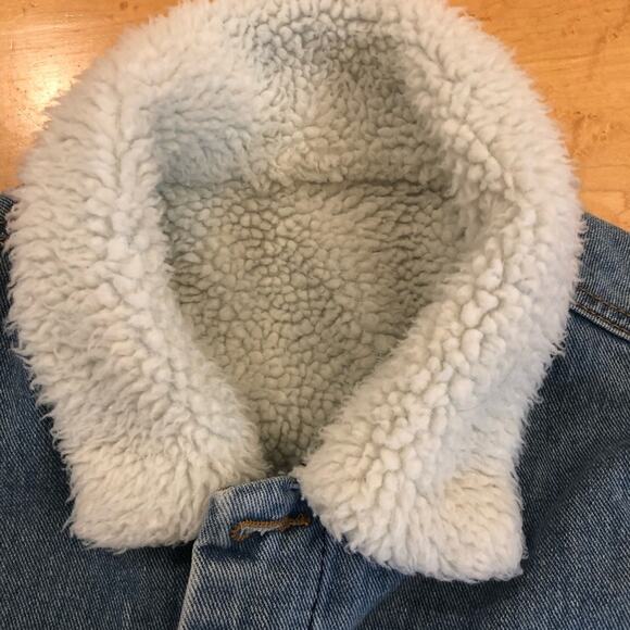 John Galt Sherpa denim jacket Y2K warm stylish size S/M - Picture 3 of 9